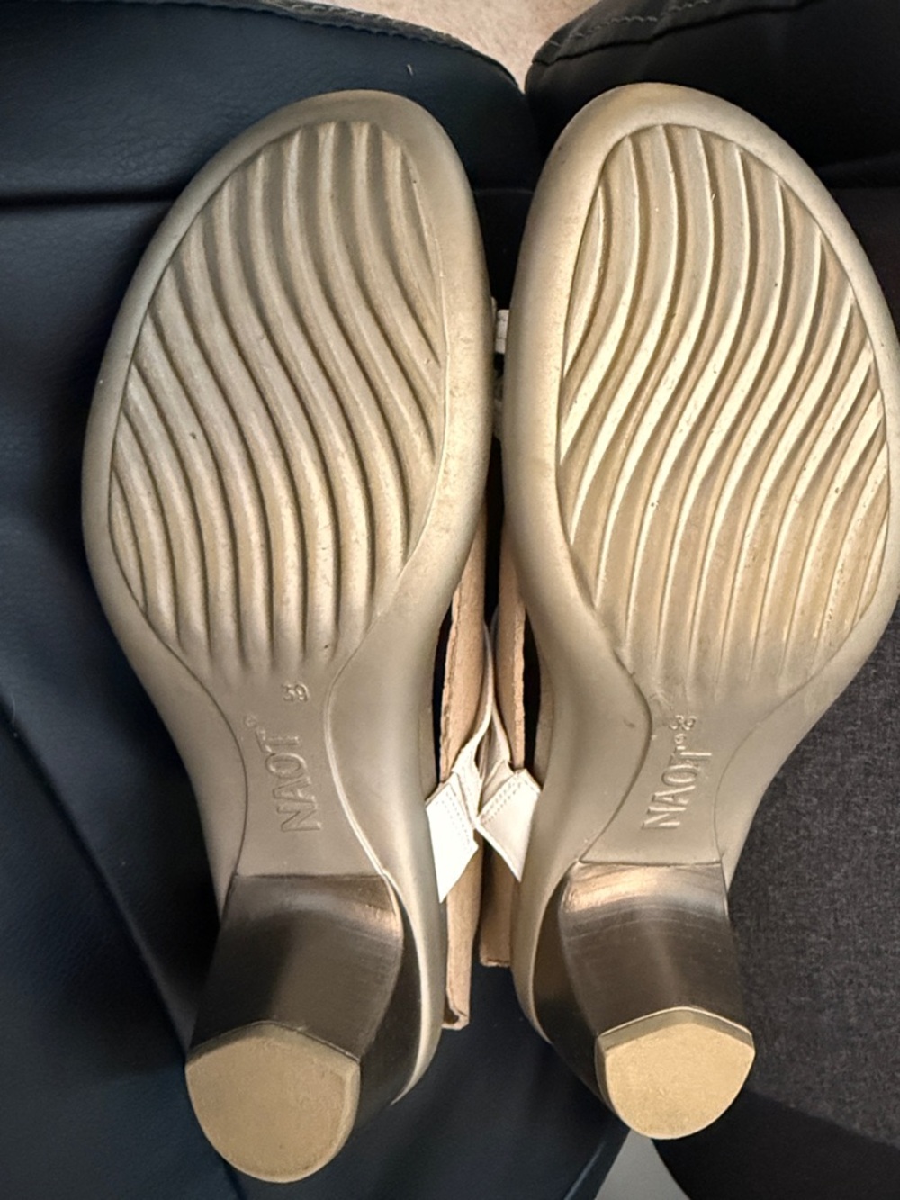 Naot Women's Strappy Sandals in Metallic Bronze and Cream Leather - Picture 2 of 4